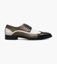 Stacy Adams Gallinari Wingtip Lace Up Leather Shoes Black Gray 25660-910 image 7