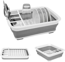 Foldable Dish Drying Rack: Travel Dish Drainer Organizer For Kitchen, Rv... - £35.18 GBP