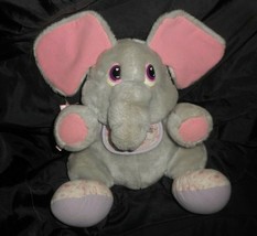 Vintage Tonka Zoo Babies Baby Grey Elephant Stuffed Animal Plush Toy W/ Bib - £26.51 GBP