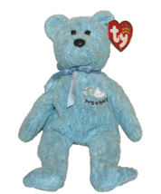 2002 “Baby Boy” Ty B EAN Ie Babies Collection Light Blue Bear Stork On Chest Bear - £3.15 GBP