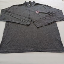 Sport-Tek 1/4 Zipper Men&#39;s Gray Cotton Blend Pullover Shirt Long Sleeve ... - $11.77