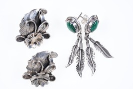 2 pr Vintage Native American Sterling earrings - £67.11 GBP