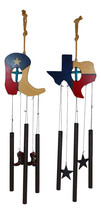 Pack of 2 Western Star Texas State Flag Cowboy Boot Turquoise Cross Wind Chimes - £55.94 GBP