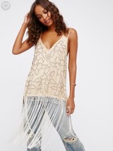 FREE PEOPLE Midnight Party Maxi Flapper Fringe Tunic Top or Dress Size S... - £126.91 GBP