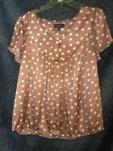 elementz Polkadotted short sleeve women’s shirt size 1X  style# WDCU0281 RN58719 - £13.93 GBP