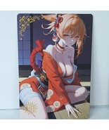 Sparkle Red Kimono Premium Waifu Card Anime Girl Wall Art Oversized Boar... - $31.57 CAD