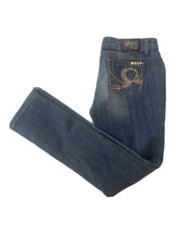 Grace In LA Womens Size 29 Embellished Denim Blue Jeans Straight distressed - £13.52 GBP