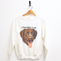 Vintage Chocolate Lab Labrador Retriever Dog Breed Sweatshirt Medium - £51.77 GBP