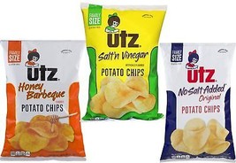 Utz Honey BBQ, Salt'n Vinegar & No Salt Family Size Potato Chip Variety 3-Pack - $30.64
