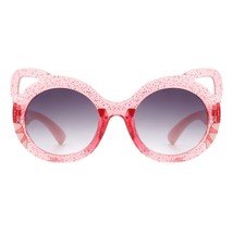 Toddlers &amp; Little Girls Sunglasses Oversized Round Kitty Cat Glitters UV400 - £8.72 GBP