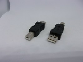 2 x Pack Lot USB Type A Male to B Male Printer Port Cable Converter Adap... - $12.68