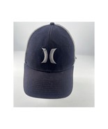 Hurley Icon Solid Flat Trucker Cap / Hat Adjustable Snapback Navy Blue Gray - $13.26