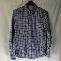 J.CREW Medium Blue Windowpane Plaid Slim Fit Button Front Dress Shirt - £11.76 GBP