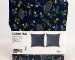 Set of 2  Ikea SVÄRDTÅG SVARDTAG Pillow Cushion Cover 20&quot; x 20&quot; Blue/Flo... - $19.70