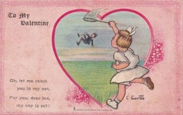 Girl &amp; Boy To My Valentine Leap Year Valentine Tuck Postcard D59 - $2.99