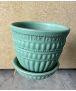 1961 Turquoise Green McCoy Planter/Saucer MCM Art Ceramic Pottery #117 - $74.93 CAD