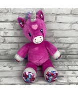 Build A Bear Candy Hearts Unicorn 17&quot; Plush Hot Pink Purple XOXO BFF Gir... - £16.93 GBP