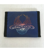 Vintage Journey bi fold nylon wallet hook and latch blue color with Jour... - $27.08 CAD
