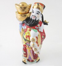 Vtg Satsuma Porcelain Money God of Wealth Decanter Bottle Gold Chinese Figurine  - £22.87 GBP