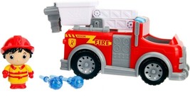 Red Plastic Fire Truck Engine Rescue Ladder Set Toy with Fireman Ryans W... - $14.95
