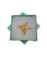 Hummingbird Sweater Pin, Gold Tone, Pavé Rhinestones, Fashion Jewelry, J... - $14.65