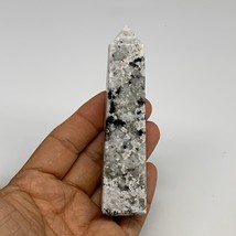 111.4g, 4&quot;x0.9&quot;x0.9&quot; Rainbow Moonstone Tower Obelisk Point Crystal @India,B29301 - £10.54 GBP