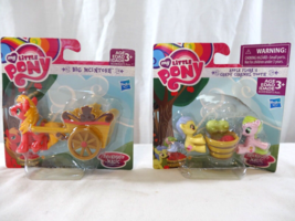 My Little Pony Apple Flora &amp; Candy Caramel Tooth + 2014 Sweet Apple Acres Cart - £17.10 GBP