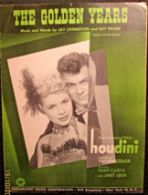 TONY CURTIS,JANET LEIGH (HOUDINI) ORIG,1953 SHEET MUSIC - $123.75