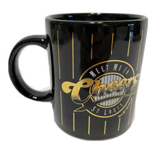 Vintage Cheers Meet Me in St Louis Black Gold Mug Coffee Tea Cup - $12.60