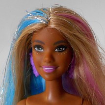 Fantasy Hair AA Barbie Doll Pink Blue Glitter Long Hair Stars Face Earrings - £19.09 GBP