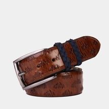 The Caesars Tan & Navy Leather Belt image 2
