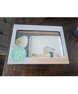 NIB Kawaii Make Your Own Sushi Set Kitty Cat Plate Egg Dip Dish Chopsticks - $29.70