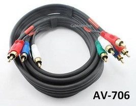 6Ft Hi-Resolution 5-Rca Component Video &amp; Audio Male To Male Cable, Av-706 - £21.55 GBP