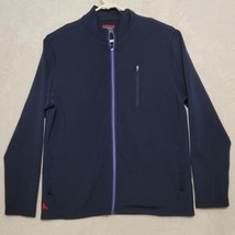 Untuckit Performance Jacket Mens L Large Navy Blue Full Zip Long Sleeve ... - £29.92 GBP
