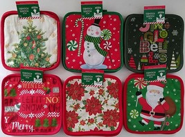 Christmas Linen Frosty Santa Snowman Snowflakes Trees Poinsettias Select... - $2.99