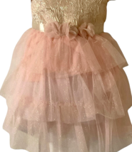 Little Lass Glitter Tulle Party Dress Rose Gold Layered Flower Girl Dress  Sz. 4 image 4