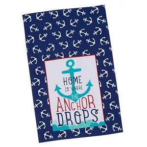 New Coastal/Nautical Home Is Whre The Anchor Drops Printed Cotton Kitchen Tea To - £10.76 GBP