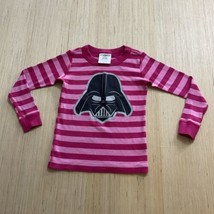 Hannah Anderson Striped Darth Vader Pink Pajama Top Size 4 Organic Cotton - $14.52