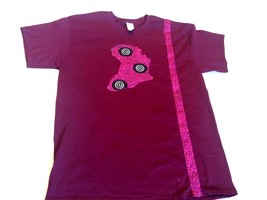 African Map Kente Ankara Print Quality Raspberry T-Shirt M, L  XL - Choose - £14.06 GBP