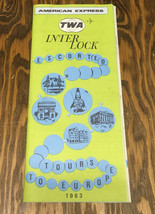 Vintage American express 1963 TWA inter lock escorted tours to Europe br... - €17,15 EUR
