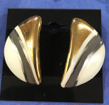 Artist Signed Ceramic Enamel Pirced  Earrings - £19.65 GBP