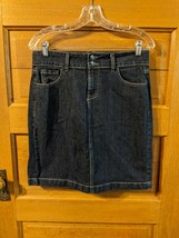 Old Navy Dark Blue Jean Skirt Denim Size 8 Slit  Womens - £11.71 GBP