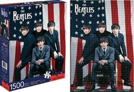 The Early Beatles In Front of American Flag 1500 Piece Jigsaw Puzzle NEW... - $19.30