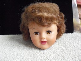 Vintage 1960s Large Uneeda Vinyl Girl Doll Head 4 3/8" Tall - $18.81