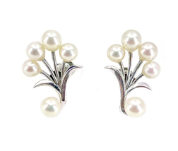 1970&#39;s Antique Pearl Sterling Silver Vintage Earring  - £148.79 GBP