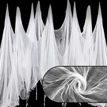 Halloween White Creepy Cloth 276 x 87 Inch Spooky Halloween Creepy Cloth Decorat - £25.26 GBP