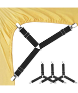Sheet Holders, 4 Pcs Adjustable Bed Sheet Straps, Fitted Sheet Holder Cl... - $13.11