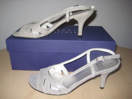 Stuart Weitzman Shoes Size 6 M Womens New Mischievous Silver Open Toe Heels - £157.48 GBP