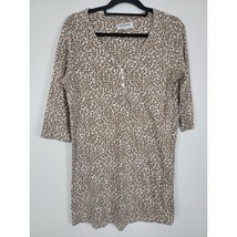 Karen Neuburger Encore Pajama Dress M Womens Brown White Animal Print Sleepwear - £14.83 GBP