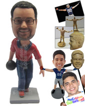 Personalized Bobblehead Bowling Dude Wearing Professional Bowling Outfit - Sport - £72.47 GBP
